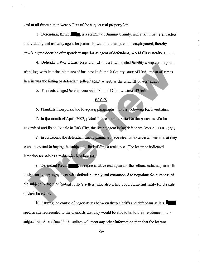 Get A01 Complaint - Against Realtors for Fraud, Mistake, Breach of Contract, Unjust Enrichment Preview A01 Complaint - Against Realtors for Fraud, Mistake, Breach of Contract, Unjust Enrichment