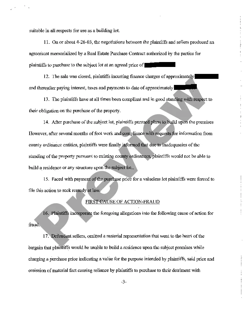 Get A01 Complaint - Against Realtors for Fraud, Mistake, Breach of Contract, Unjust Enrichment Preview A01 Complaint - Against Realtors for Fraud, Mistake, Breach of Contract, Unjust Enrichment