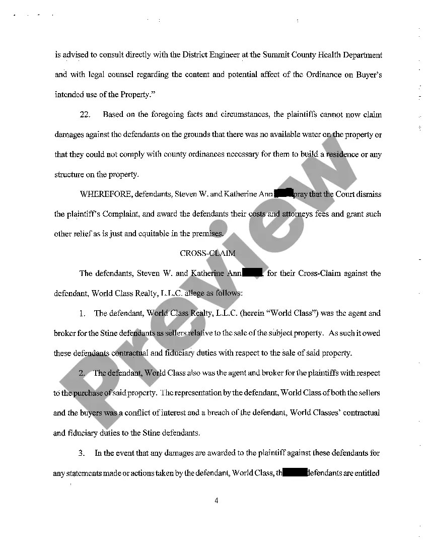 Preview A05 Answer to Amended Complaint and Crossclaim