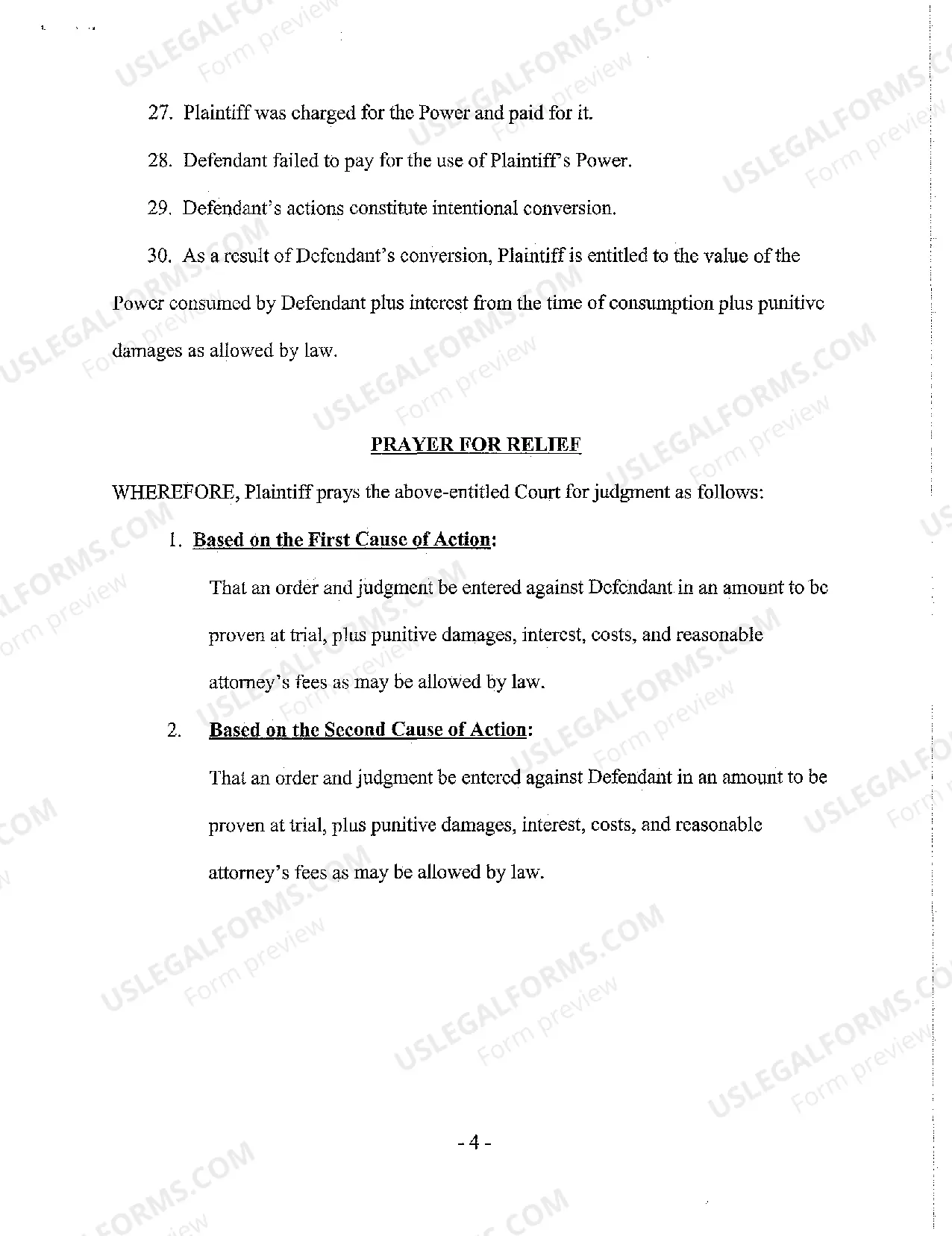 Preview A01 Complaint and Jury Demand - Trespass and Conversion