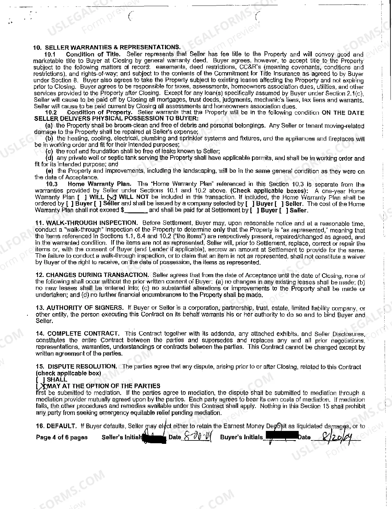 Preview A02 Real Estate Purchase Contract