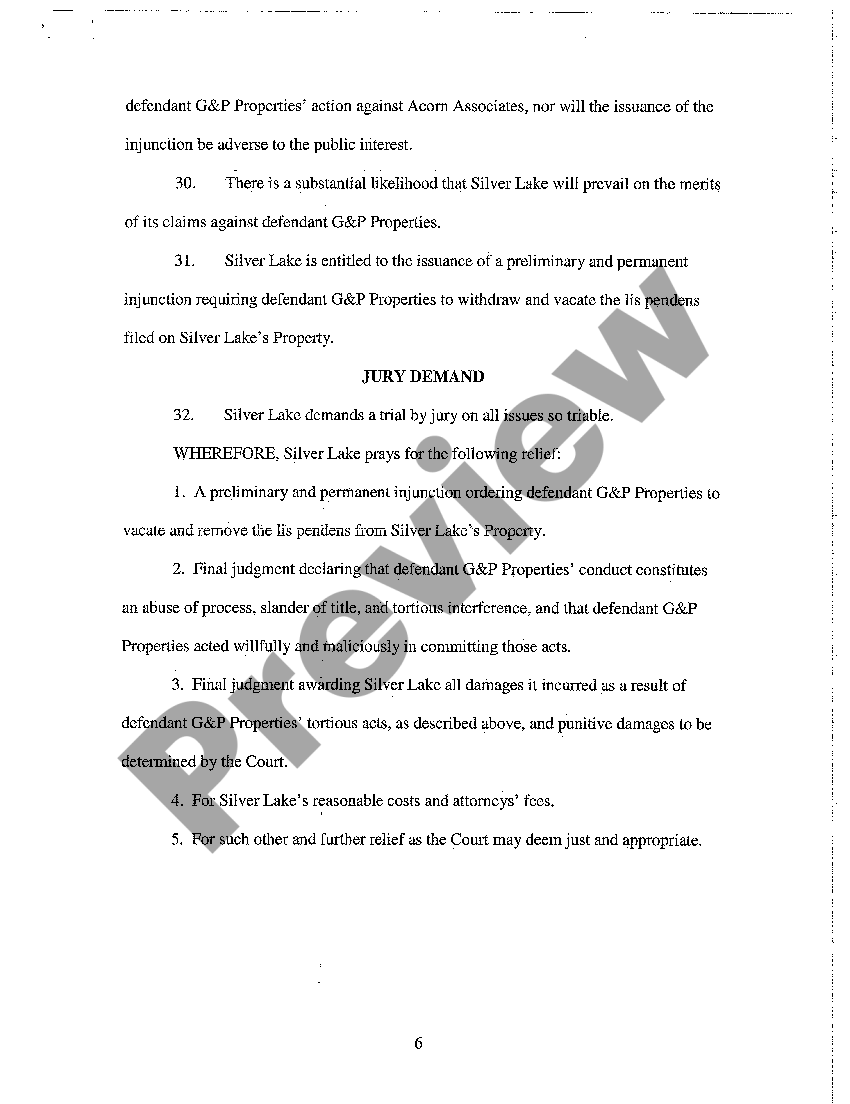 Provo Utah Complaint Abuse of Process, Slander of Title, Tortious