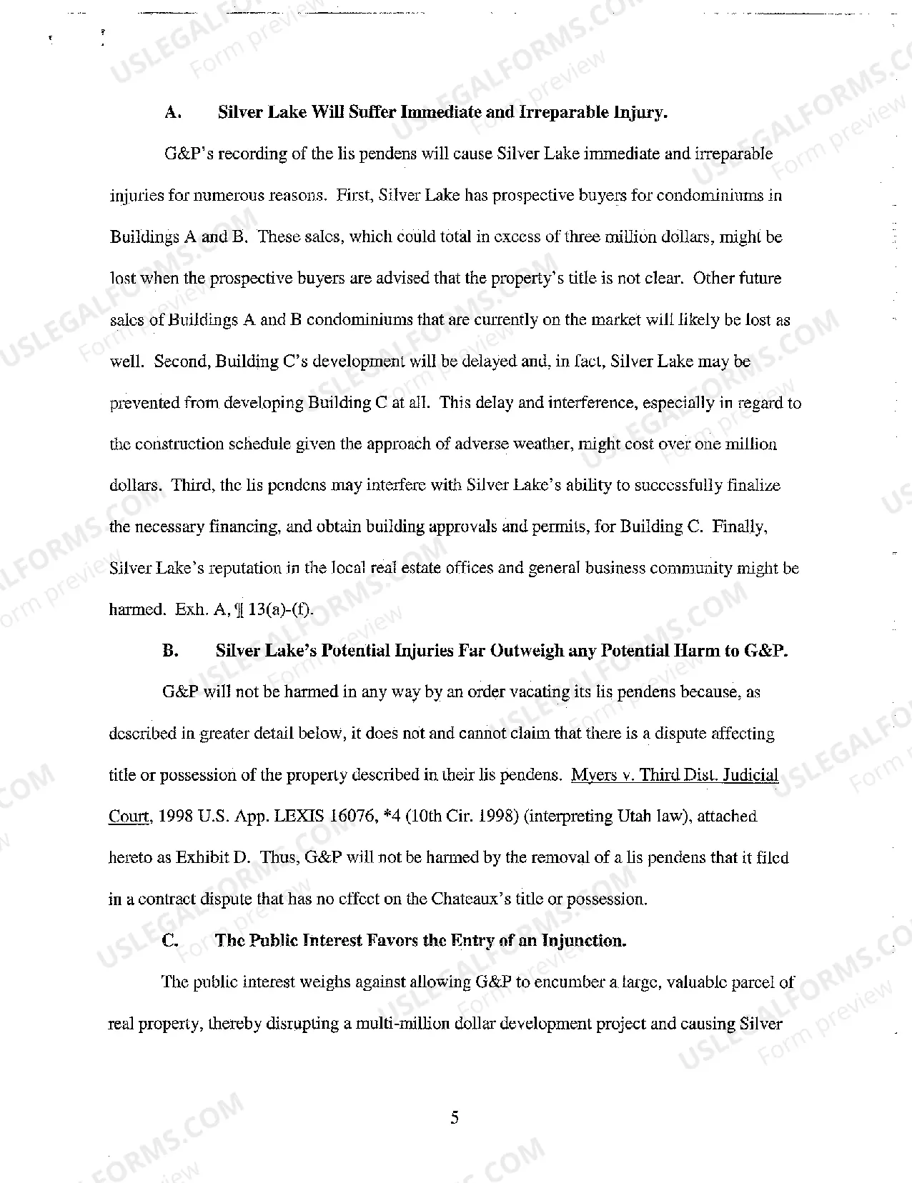 Preview A03 Memorandum in Support of Plaintiff's Motion for Temporary Restraining Order and Preliminary Injunction Ordering Defendant to Remove Lis Pendens