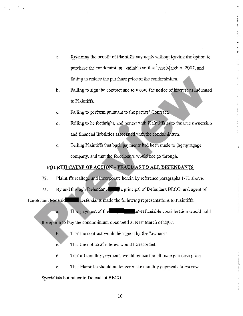 Get A01 Verified Complaint - Breach of Contract and Covenant of Good Faith and Fair Dealing, Unjust Enrichment, Fraud, Misrepresentation Preview A01 Verified Complaint - Breach of Contract and Covenant of Good Faith and Fair Dealing, Unjust Enrichment, Fraud, Misrepresentation