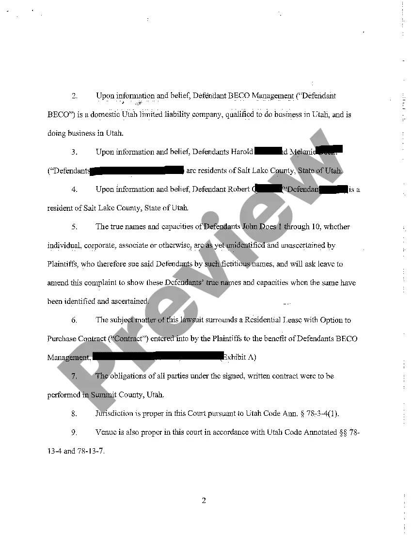 Get A01 Verified Complaint - Breach of Contract and Covenant of Good Faith and Fair Dealing, Unjust Enrichment, Fraud, Misrepresentation Preview A01 Verified Complaint - Breach of Contract and Covenant of Good Faith and Fair Dealing, Unjust Enrichment, Fraud, Misrepresentation