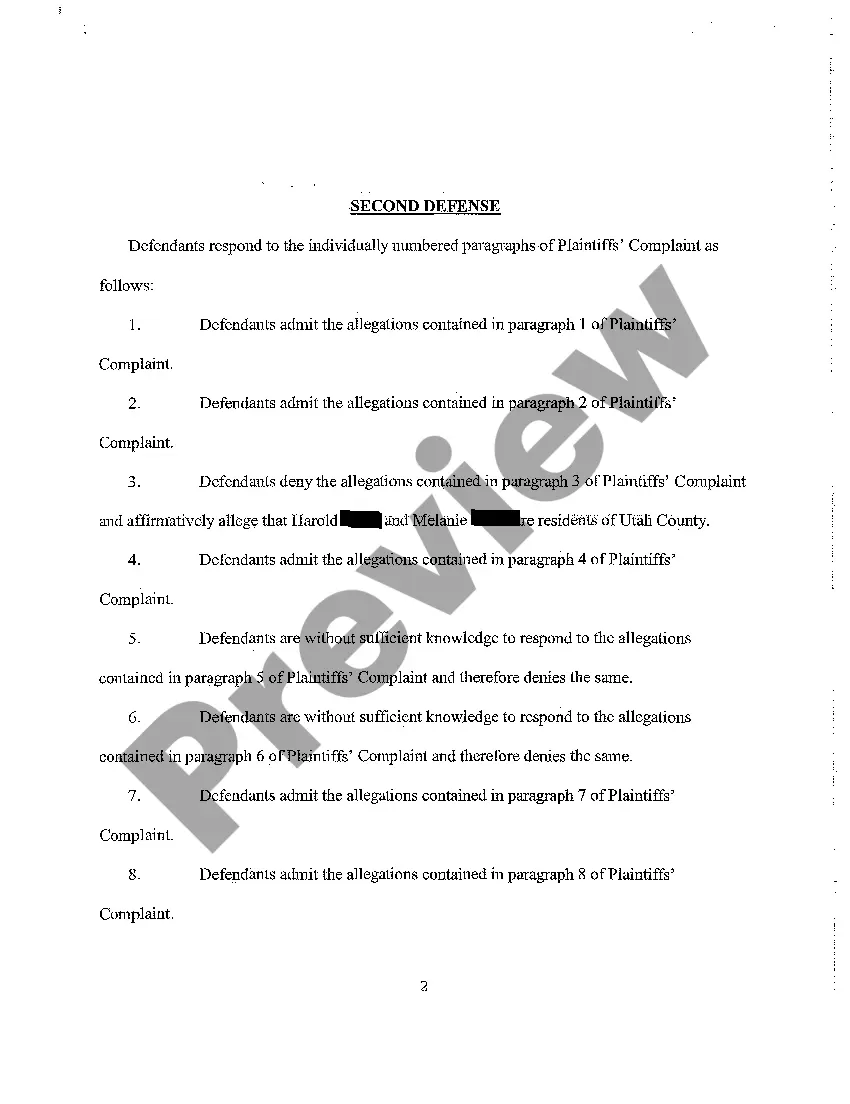 Get A02 Answer to Complaint Preview A02 Answer to Complaint