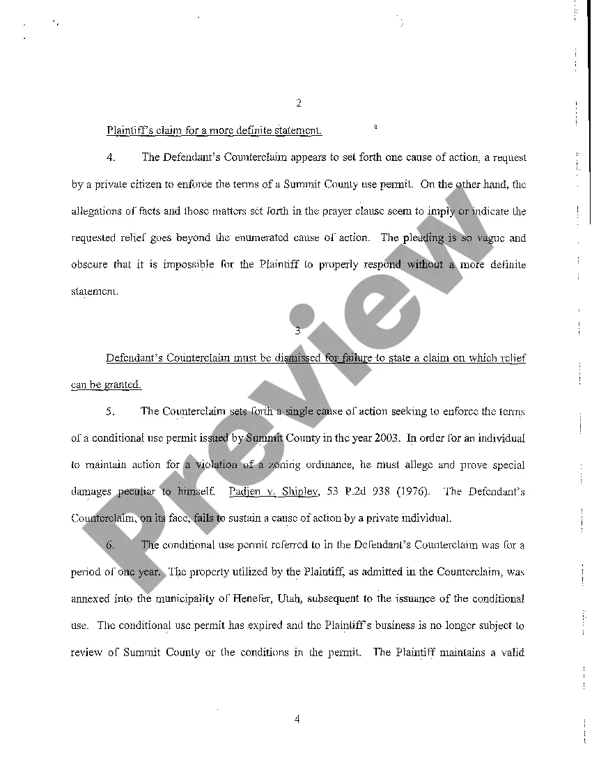 Preview A05 Memorandum in Support of Motion to Dismiss and For More Definite Statement