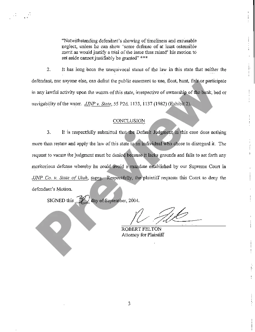 Get A17 Memorandum in Opposition to Defendant's Motion to Vacate Default Judgment Preview A17 Memorandum in Opposition to Defendant's Motion to Vacate Default Judgment
