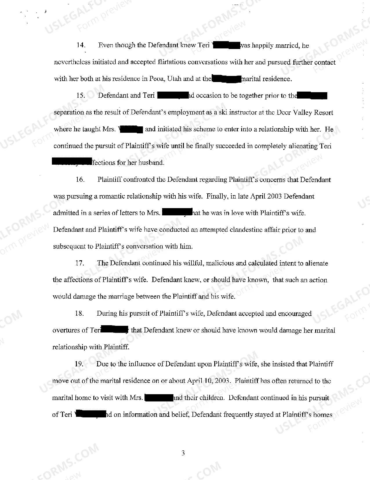 Preview A01 Verified Complaint and Jury Demand - Alienation of Affections