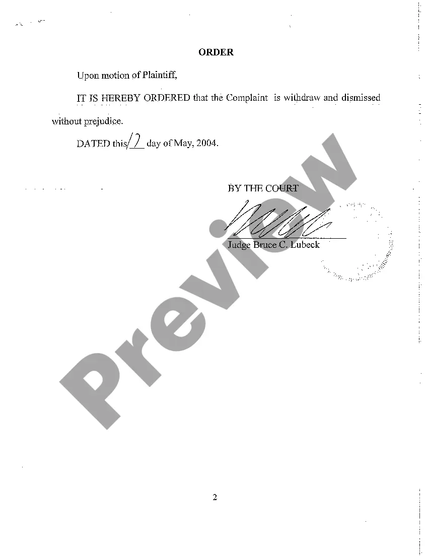 Get A02 Motion and Order to Withdraw Complaint Preview A02 Motion and Order to Withdraw Complaint