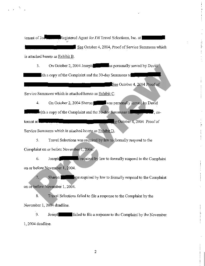 Preview A02 Motion and Memorandum for Entry of Default Judgment