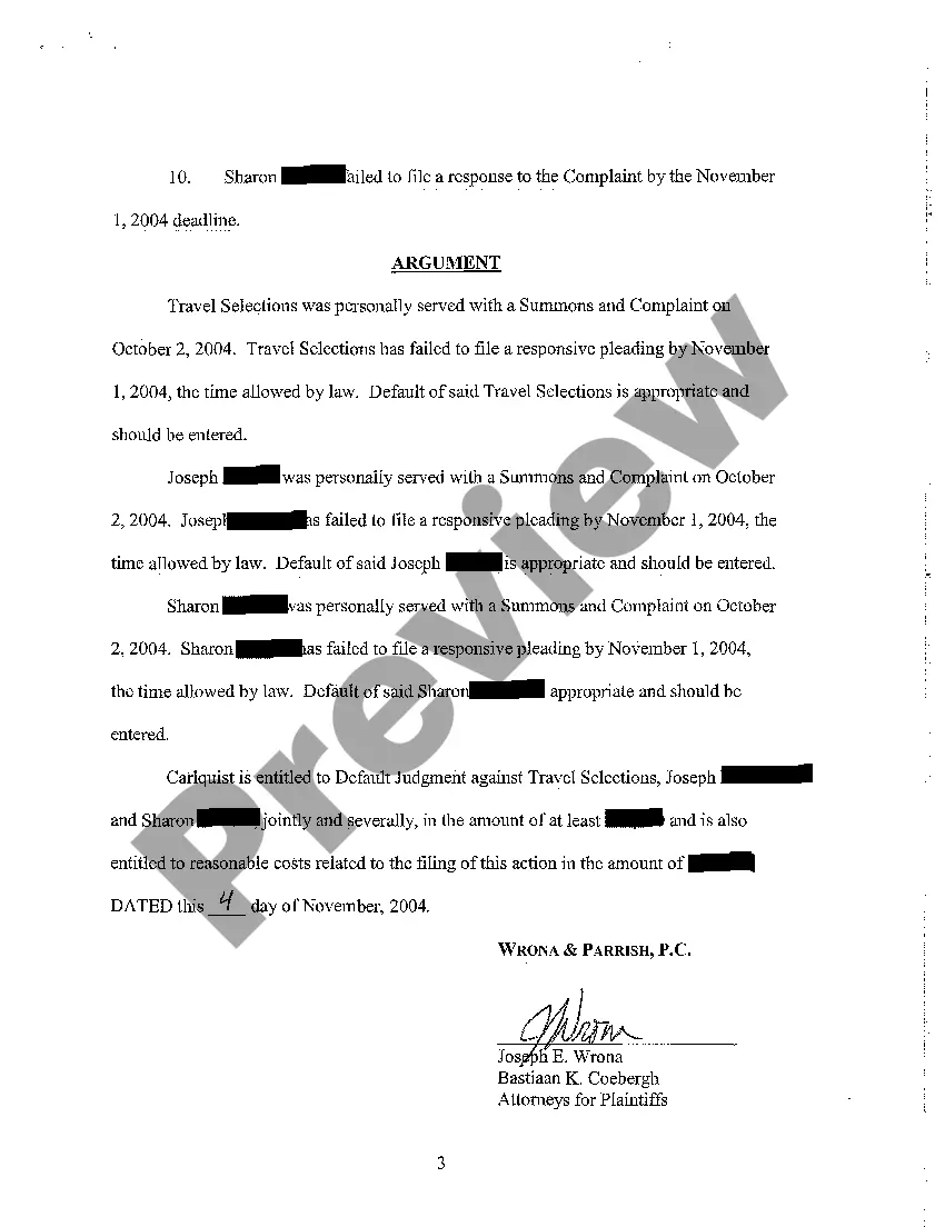 Preview A02 Motion and Memorandum for Entry of Default Judgment