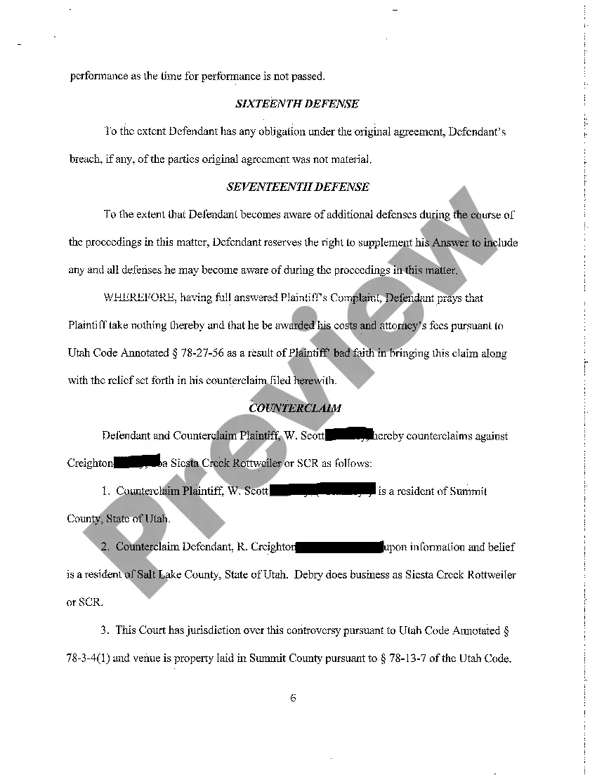 Get A02 Answer and Counterclaim Preview A02 Answer and Counterclaim