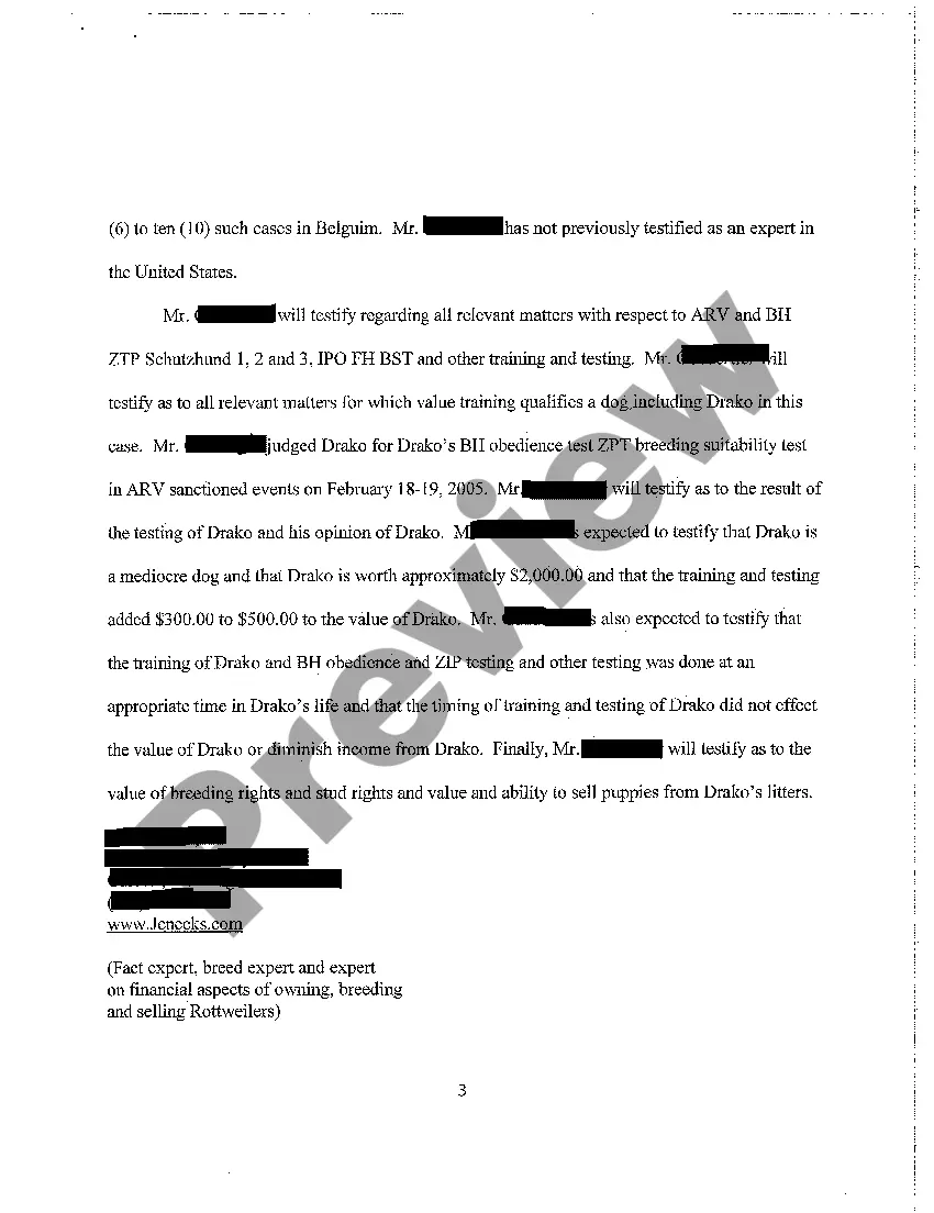 Preview A08 Defendant's Disclosure of Experts