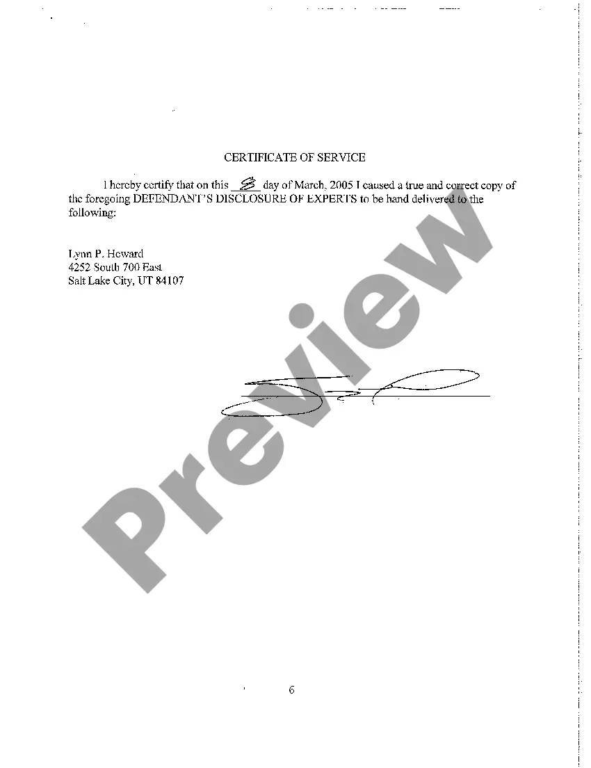 Preview A08 Defendant's Disclosure of Experts