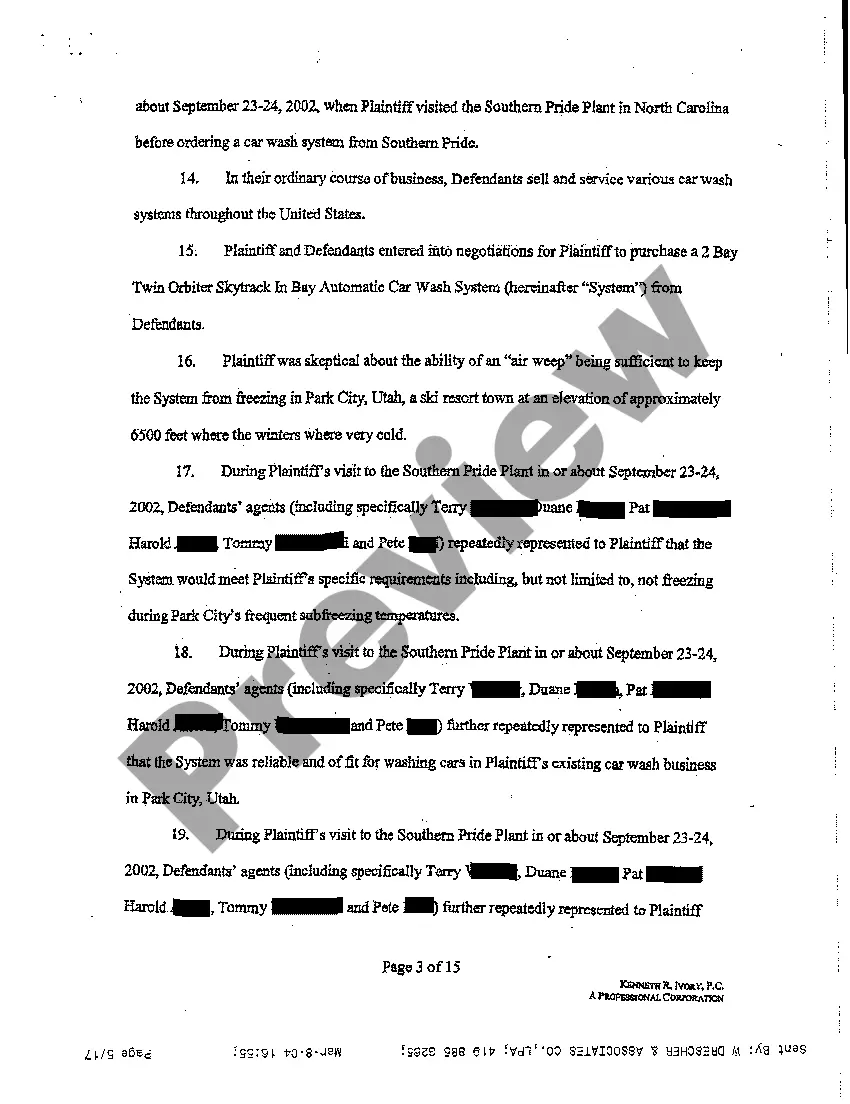 Get A01 Complaint - Breach of Contract, Covenant of Good Faith and Fair Dealing, Breach of Express and Implied Warranties Preview A01 Complaint - Breach of Contract, Covenant of Good Faith and Fair Dealing, Breach of Express and Implied Warranties