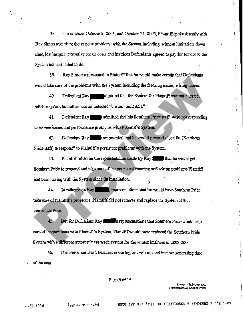 Get A01 Complaint - Breach of Contract, Covenant of Good Faith and Fair Dealing, Breach of Express and Implied Warranties Preview A01 Complaint - Breach of Contract, Covenant of Good Faith and Fair Dealing, Breach of Express and Implied Warranties