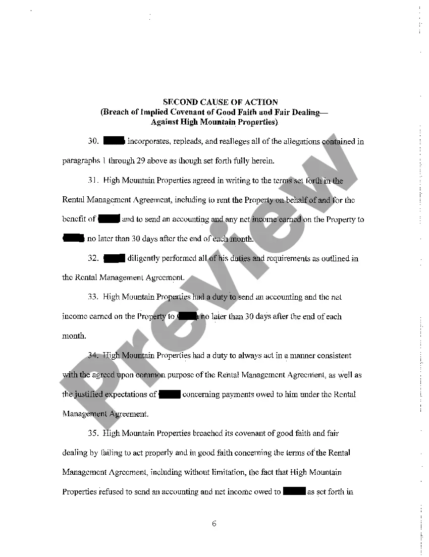 Get A01 Complaint - Breach of Contract, Breach of Implied Covenant, Conversion, Breach of Fiduciary Duty, Negligence, Misrepresentation, Fraud Preview A01 Complaint - Breach of Contract, Breach of Implied Covenant, Conversion, Breach of Fiduciary Duty, Negligence, Misrepresentation, Fraud