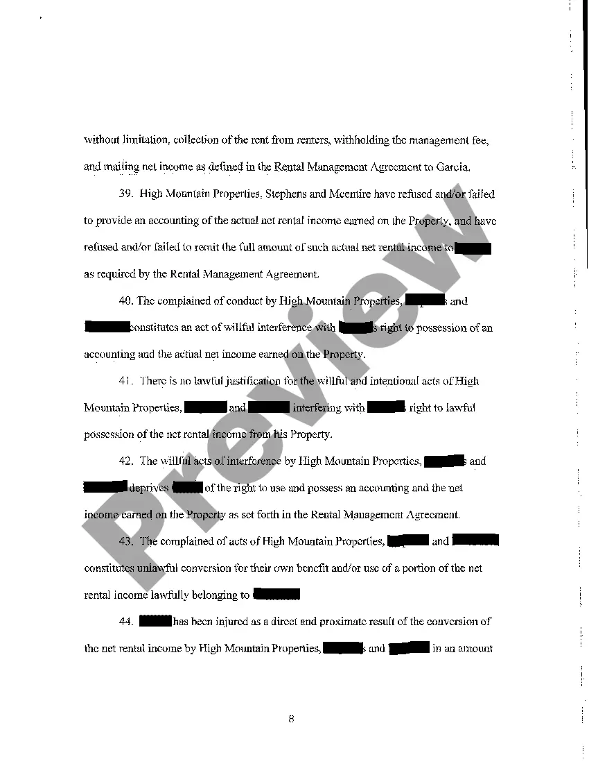 Get A01 Complaint - Breach of Contract, Breach of Implied Covenant, Conversion, Breach of Fiduciary Duty, Negligence, Misrepresentation, Fraud Preview A01 Complaint - Breach of Contract, Breach of Implied Covenant, Conversion, Breach of Fiduciary Duty, Negligence, Misrepresentation, Fraud