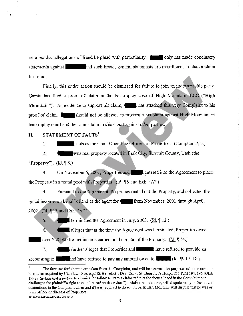 Preview A05 Memorandum in Support of Defendant's Motion to Dismiss Plaintiff's Complaint