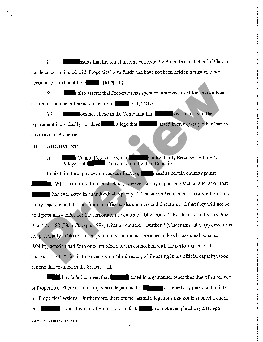 Preview A05 Memorandum in Support of Defendant's Motion to Dismiss Plaintiff's Complaint