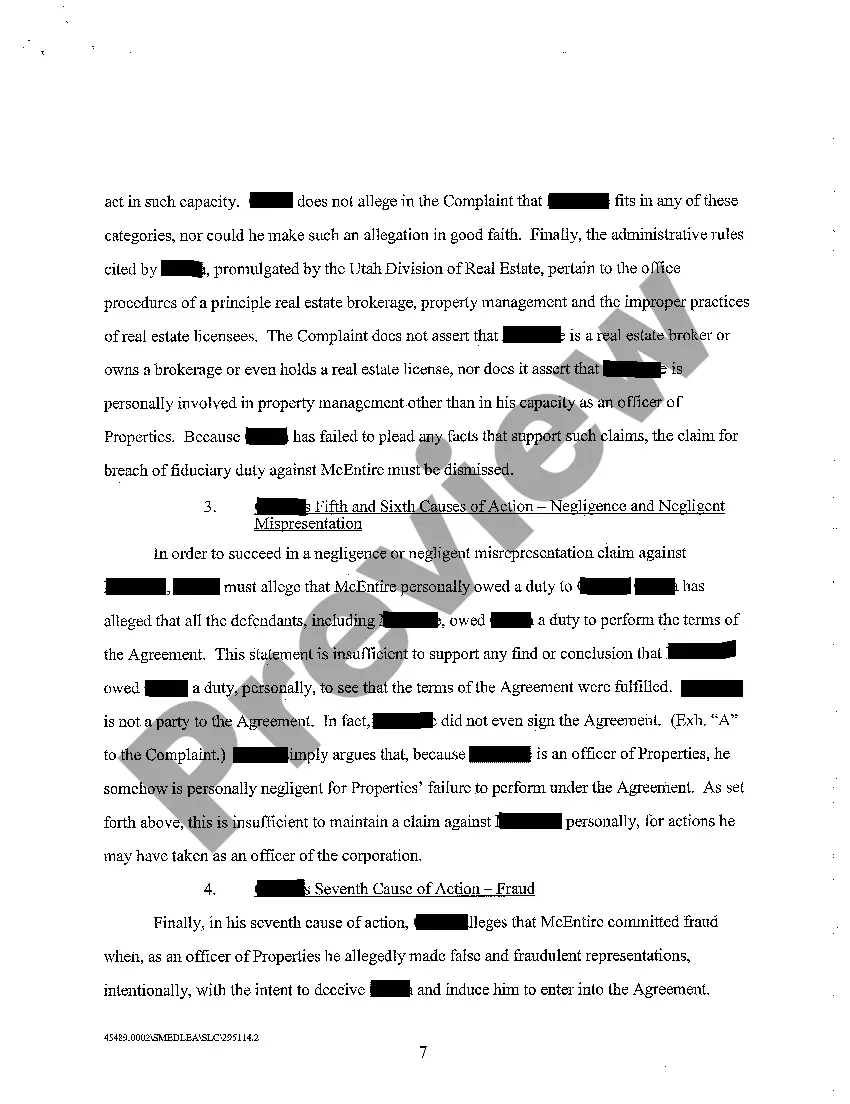 Preview A05 Memorandum in Support of Defendant's Motion to Dismiss Plaintiff's Complaint