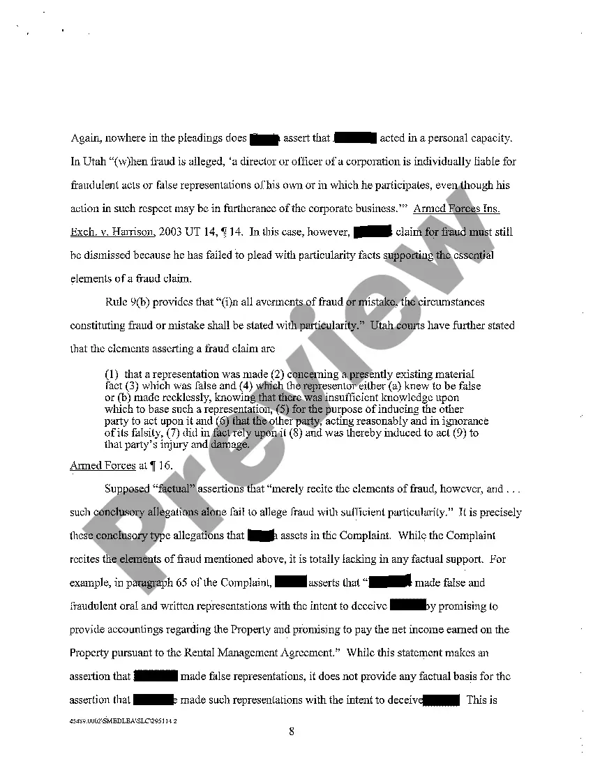 Preview A05 Memorandum in Support of Defendant's Motion to Dismiss Plaintiff's Complaint