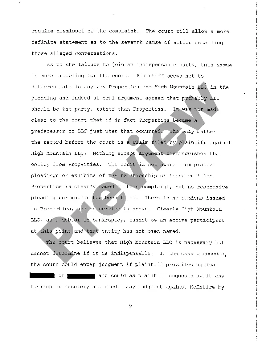 Preview A10 Ruling and Order Denying Defendant's Request to Dismiss