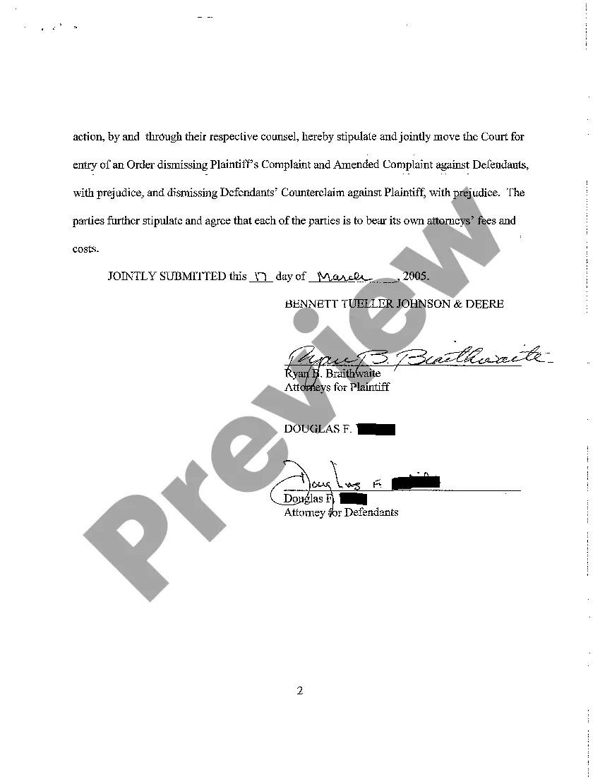 Preview A04 Stipulated Motion and Dismissal with Prejudice
