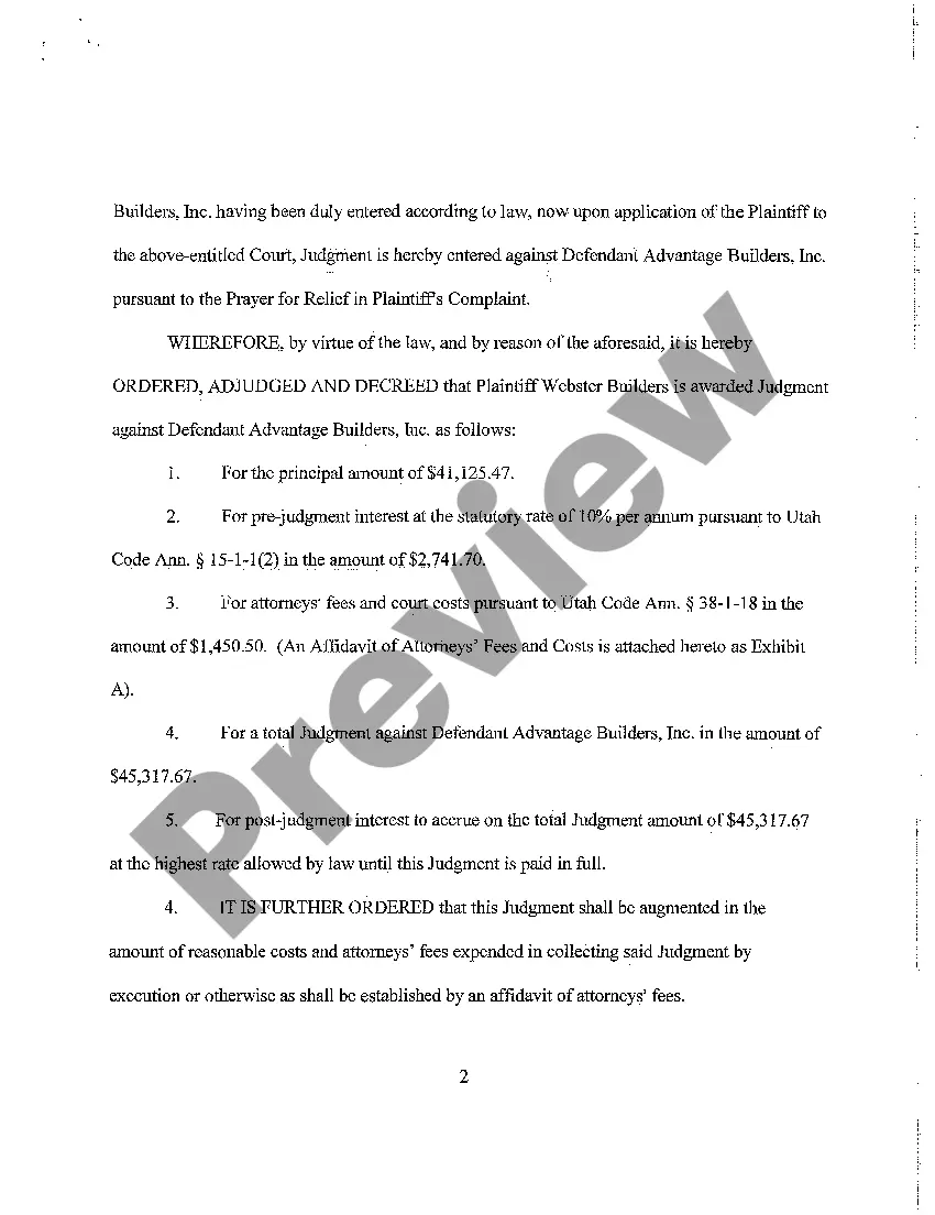 Preview A06 Default Judgment Against Defendant