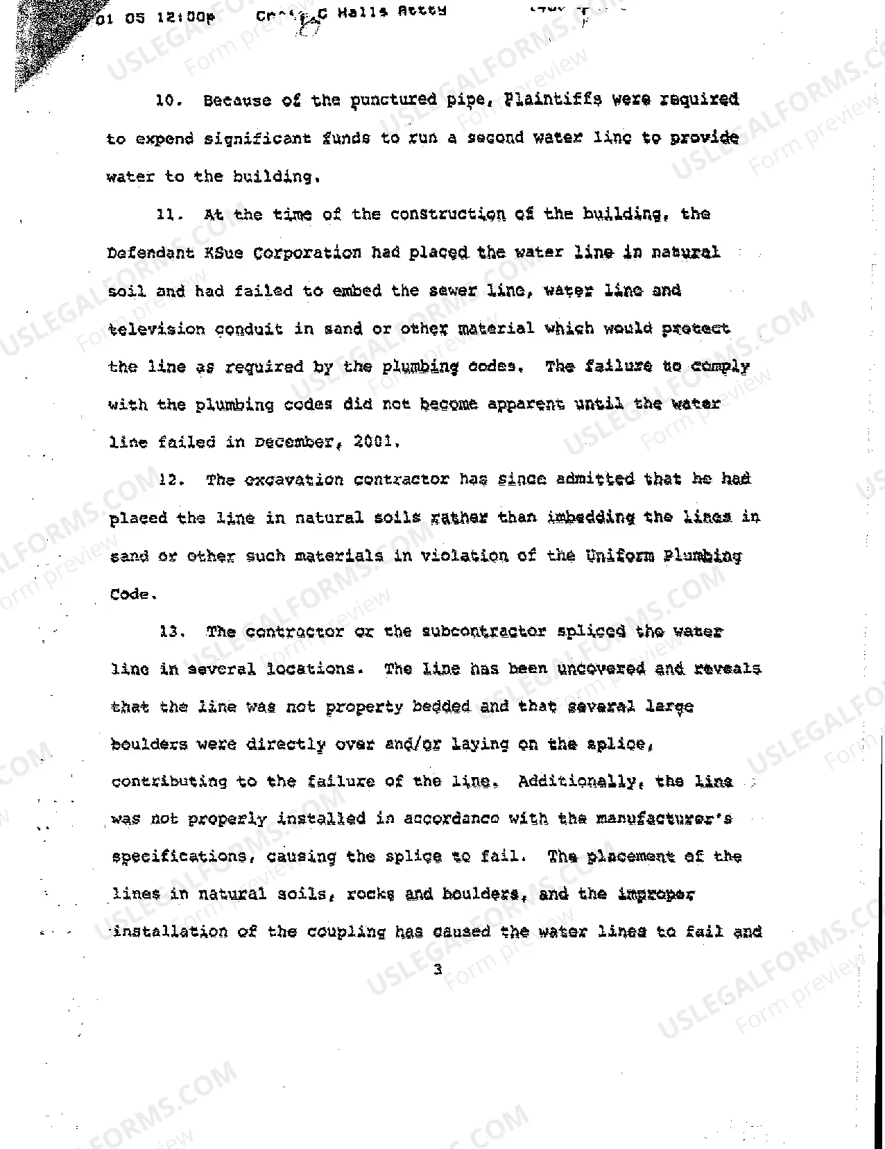 Preview A01 Amended Verified Complaint - Negligent Construction of Sewer Line and Television Conduit