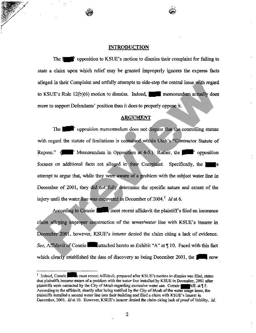 Preview A03 Reply Memorandum in Support of Defendant's Motion to Dismiss in Response to Plaintiff's Amended Verified Complaint