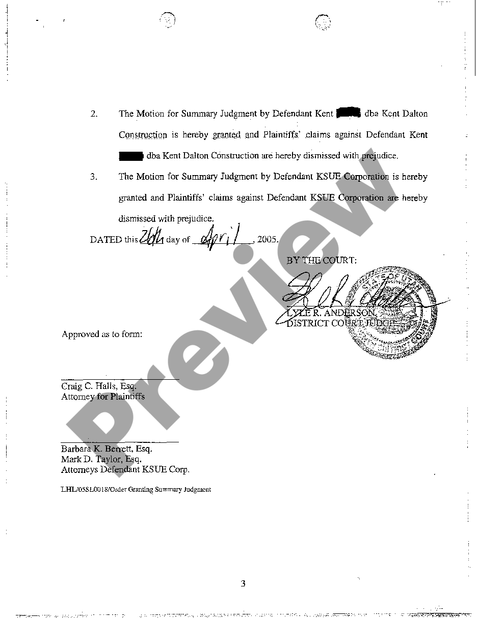 utah-order-granting-summary-judgment-for-the-defendant-us-legal-forms