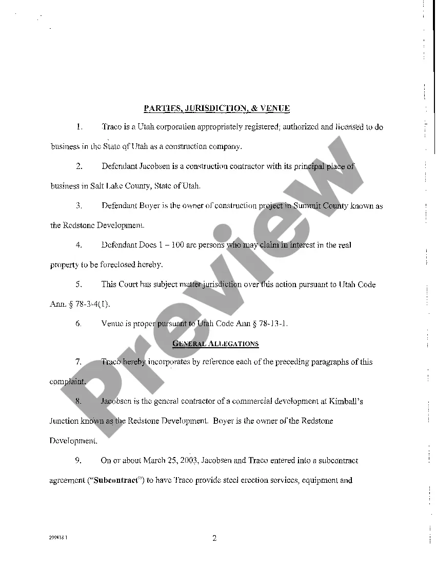 Get A01 Complaint - Breach of Contract, Prompt Payment Act, Unjust Enrichment, Foreclosure of Mechanic's Lien, Failure to Obtain Payment Bond Preview A01 Complaint - Breach of Contract, Prompt Payment Act, Unjust Enrichment, Foreclosure of Mechanic's Lien, Failure to Obtain Payment Bond