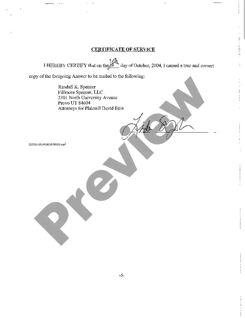 Preview A02 Answer to Complaint and Jury Demand