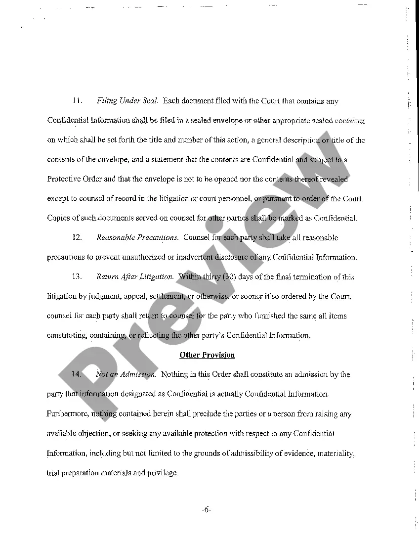 Preview A04 Confidentiality Stipulation and Protective Order