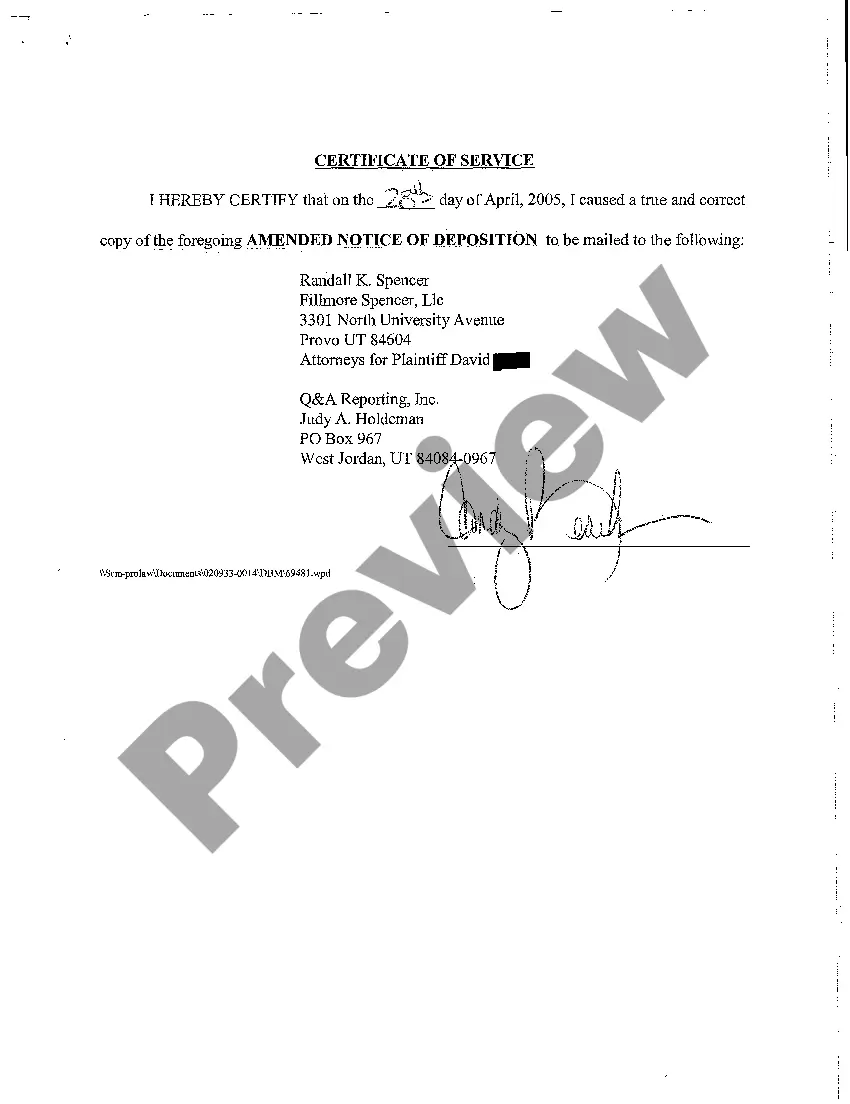 Preview A07 Amended Notice of Deposition of Plaintiff