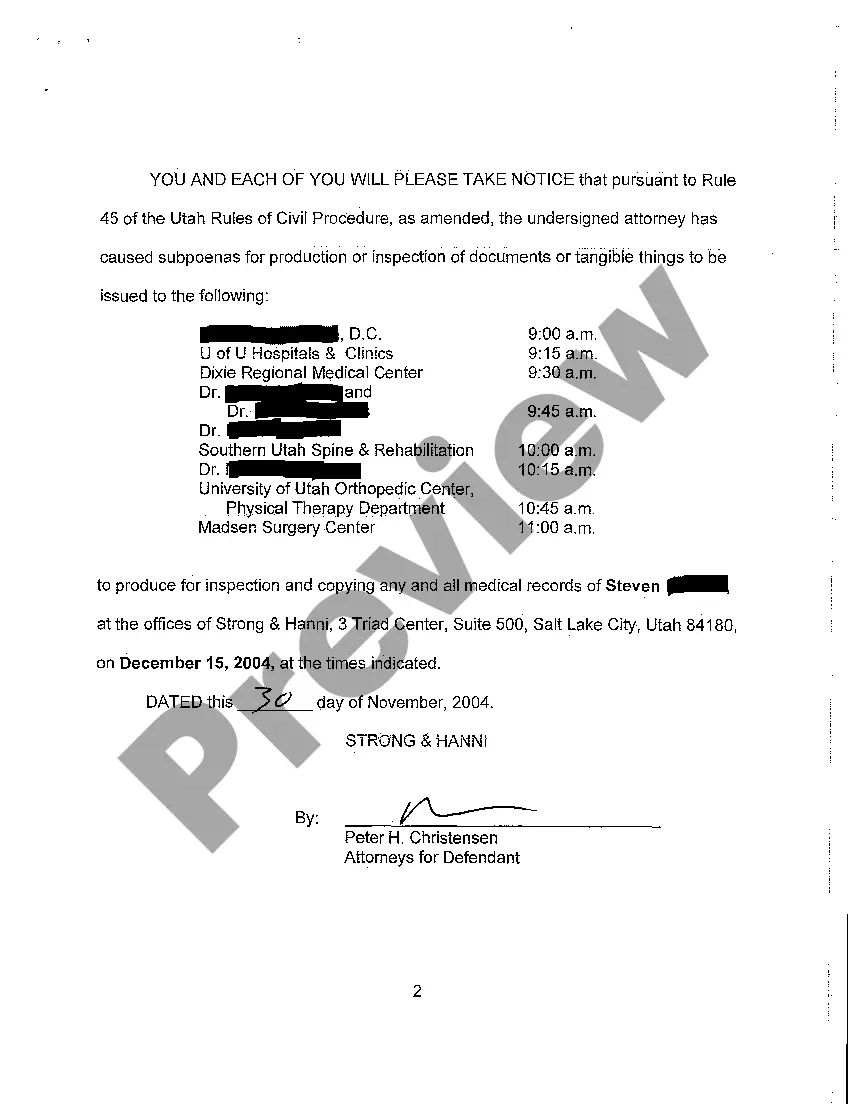 Preview A04 Notice of Records Depositions