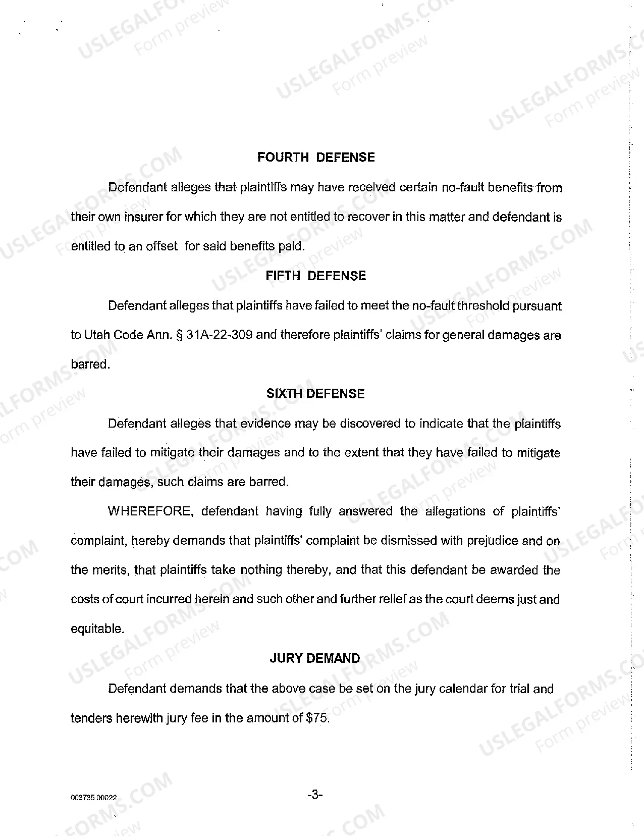 Preview A03 Answer and Jury Demand