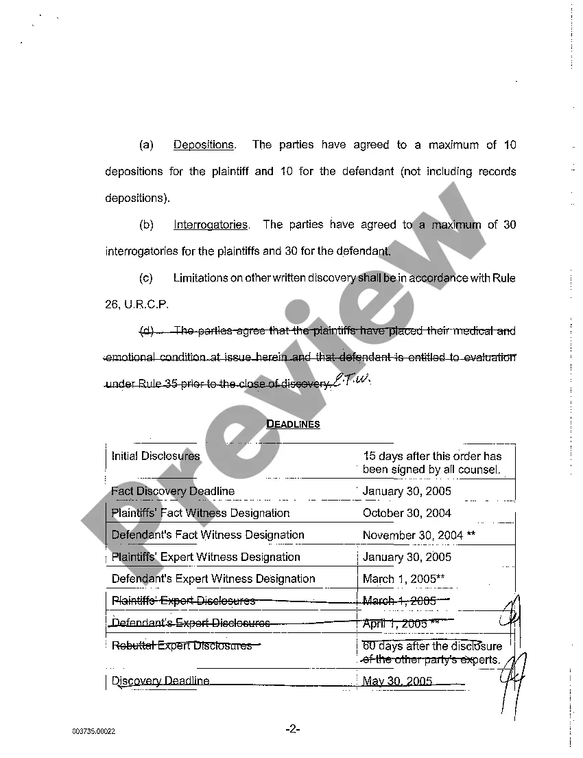 Get A04 Case Management Order and Stipulated Discovery Plan Preview A04 Case Management Order and Stipulated Discovery Plan