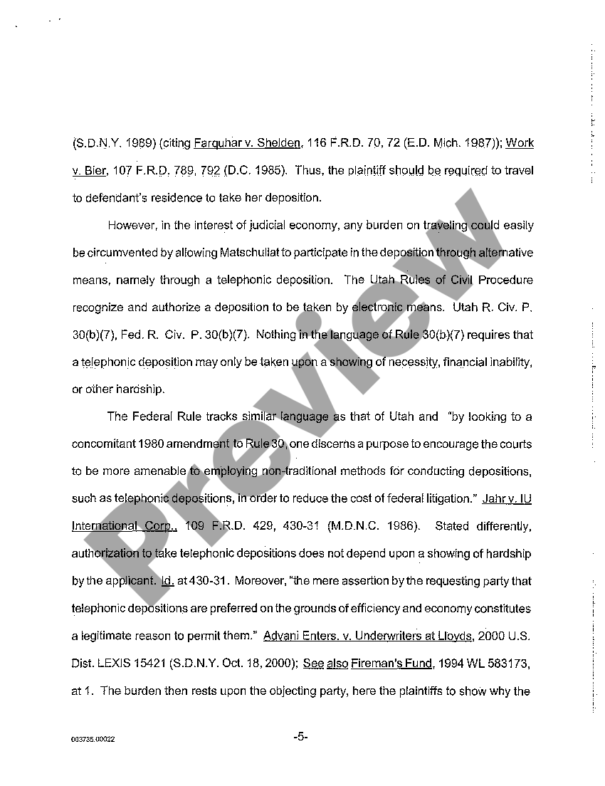 Utah Memorandum in Support of Motion for Protective Order US Legal Forms