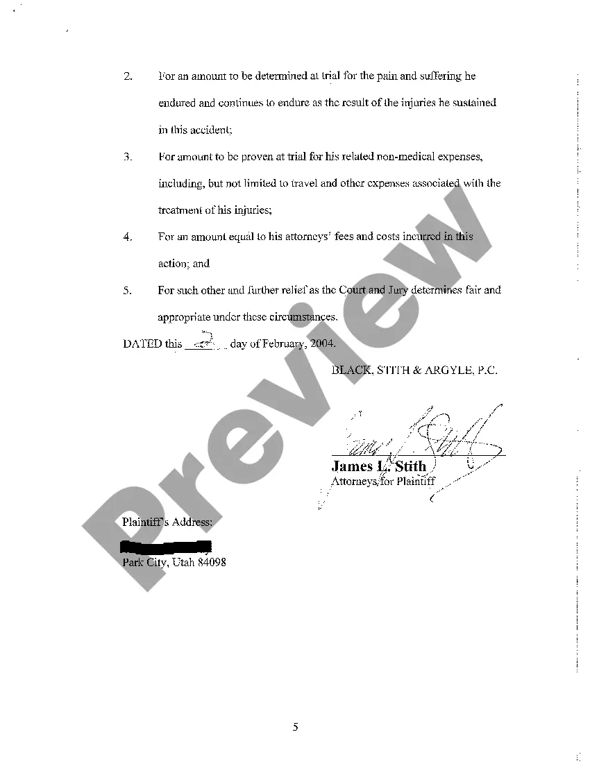 Preview A01 Complaint regarding Injury to Bus Passenger during collision with vehicle