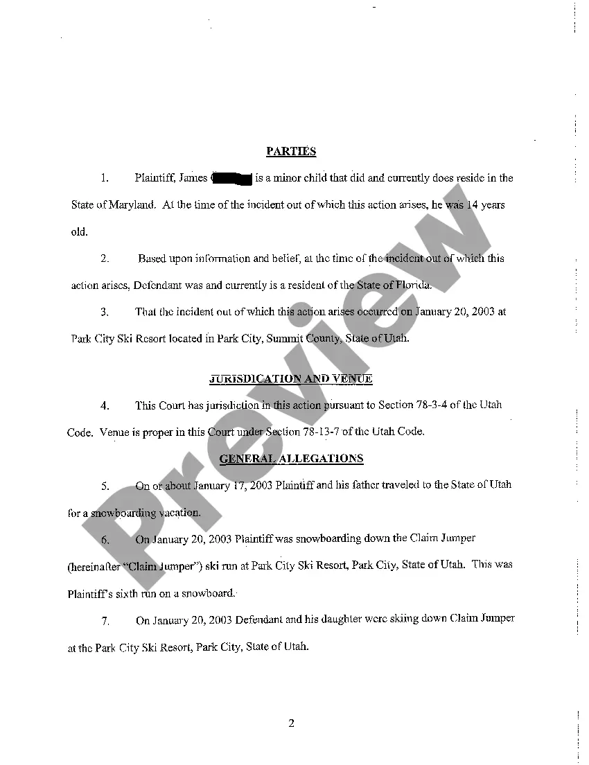 Preview A01 Complaint and Jury Demand - Assault and Battery in fist fight