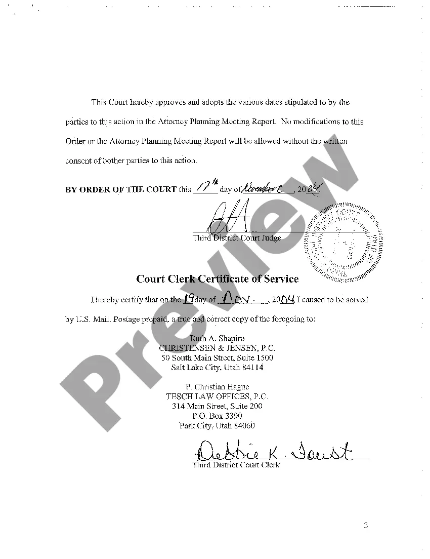 Preview A03 Attorney Planning Meeting Report and Proposed Order