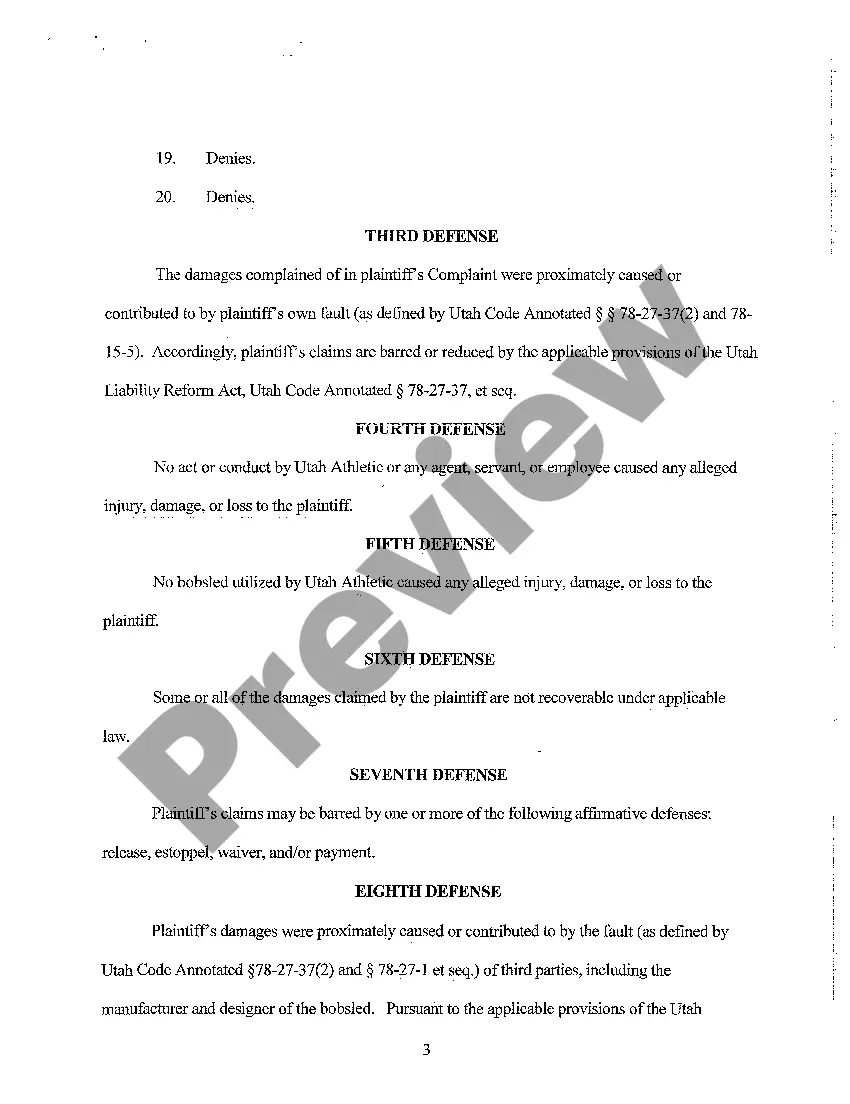 Preview A01 Answer of Utah Athletic Foundation and Reliance Upon Jury Demand