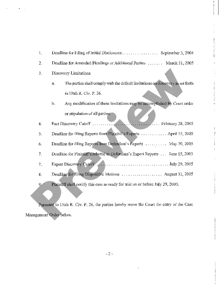 Preview A05 Attorneys' Planning Meeting Report and Case Management Order