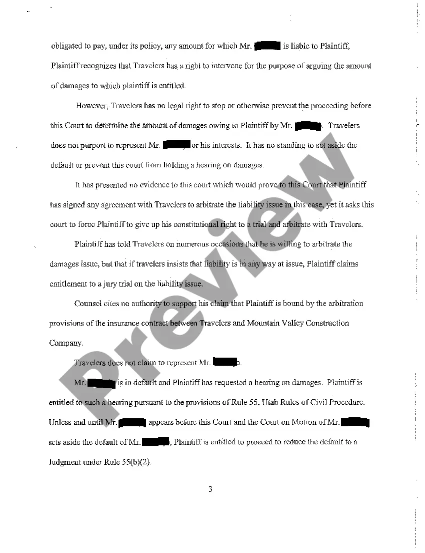 Preview A05 Plaintiff's Memorandum in Response to Motion of Travelers Property Casualty Insurance Company