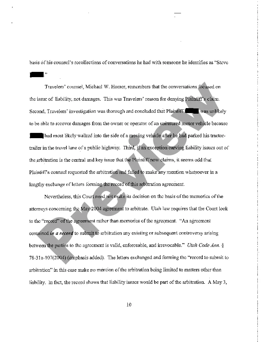 Preview A11 Reply in Memorandum in Support to Travelers' Motion for Arbitration