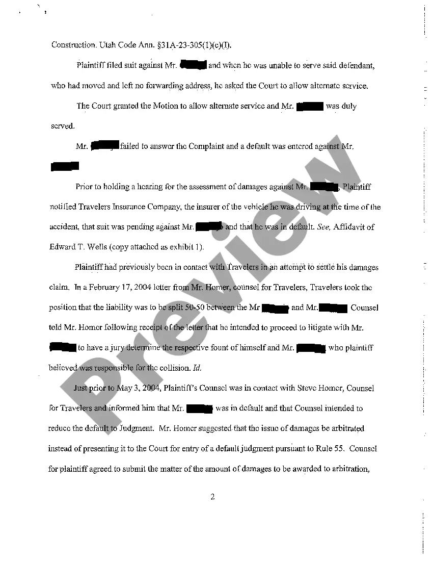 Preview A12 Plaintiff's Reply to Memorandum in Opposition to Motion to Bind Travelers to Default, and in Opposition to Motion to Set Aside Default