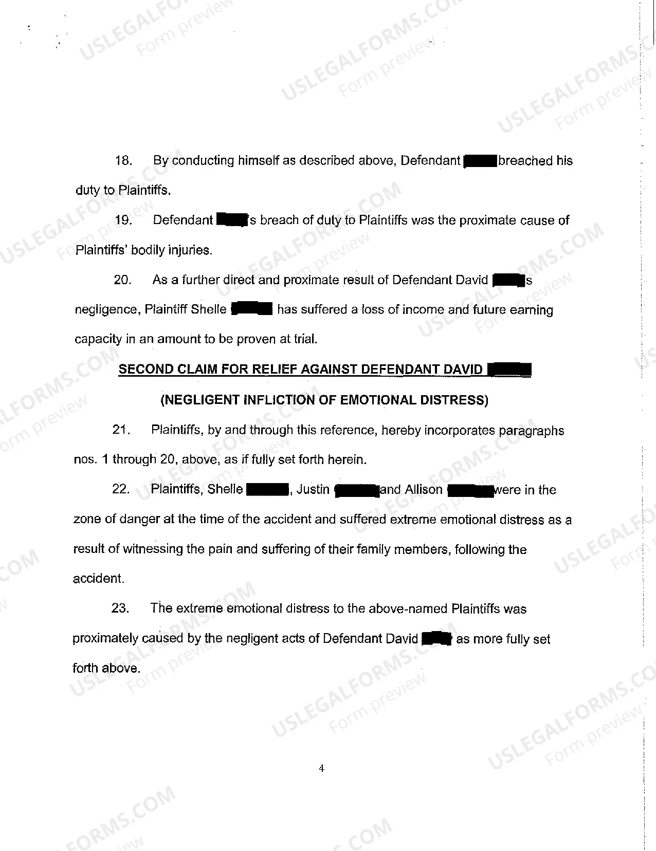 Preview A01 Complaint and Jury Demand - Two-Car Collision, Loss of Consortium Claim